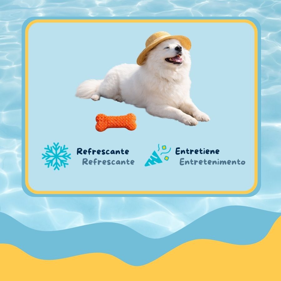 Summer Vibes Cooling Bone Orange Mordedor para c&atilde;es, , large Imagem n&uacute;mero 3